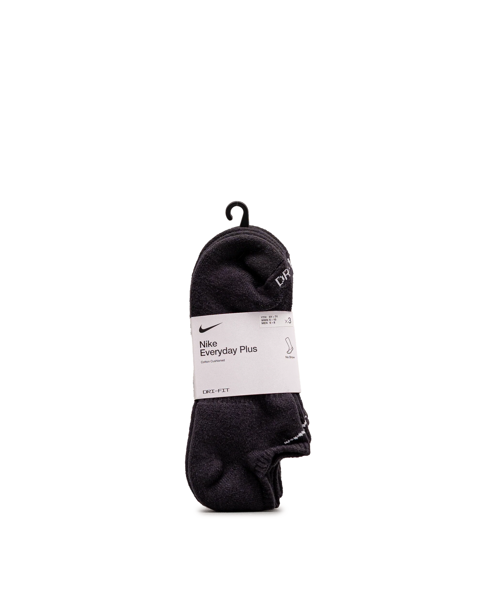 Unisex no show socks 3pk  - Noir - #98B-20