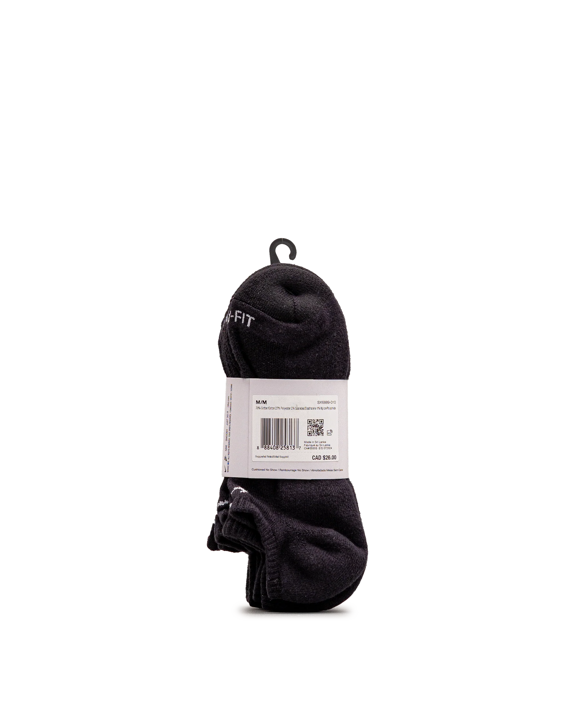 Unisex no show socks 3pk  - Noir - #98B-20 - Image 3