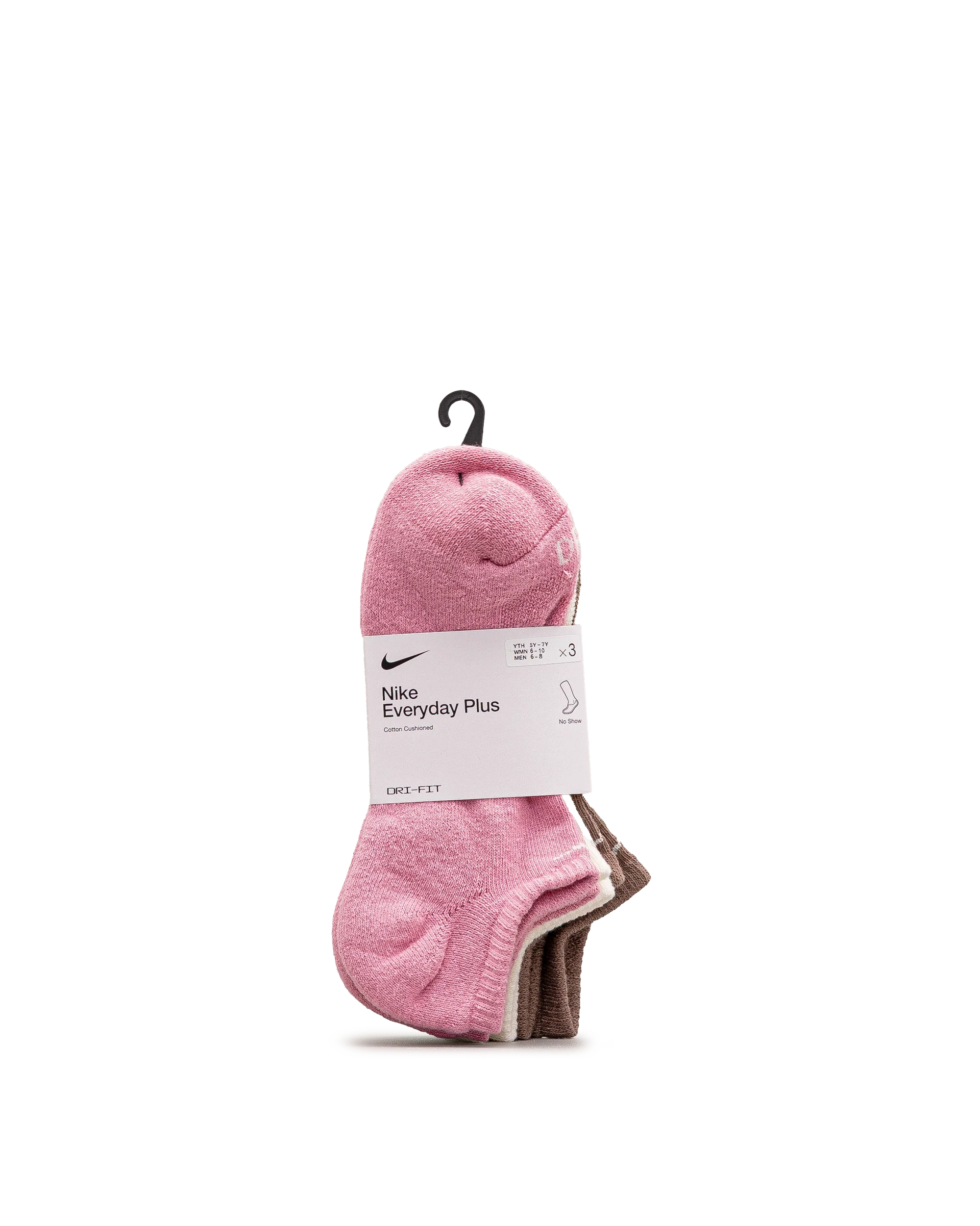 Unisex no show socks 3pk  - Rose pale - #98B-20