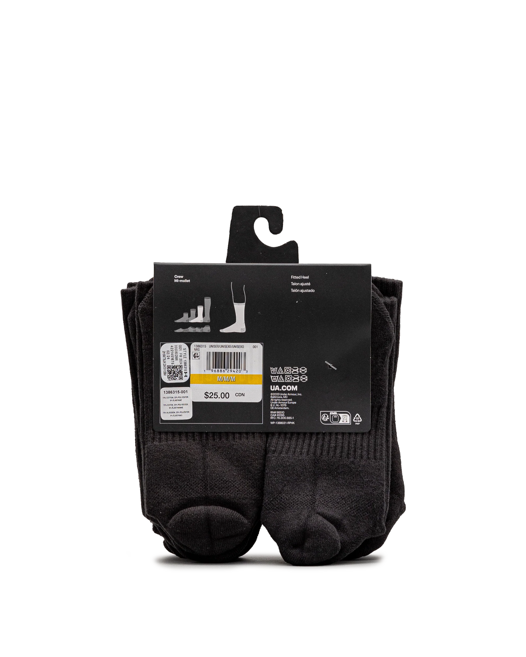 Unisex 6pk crew - Noir - #98B-14 - Image 3